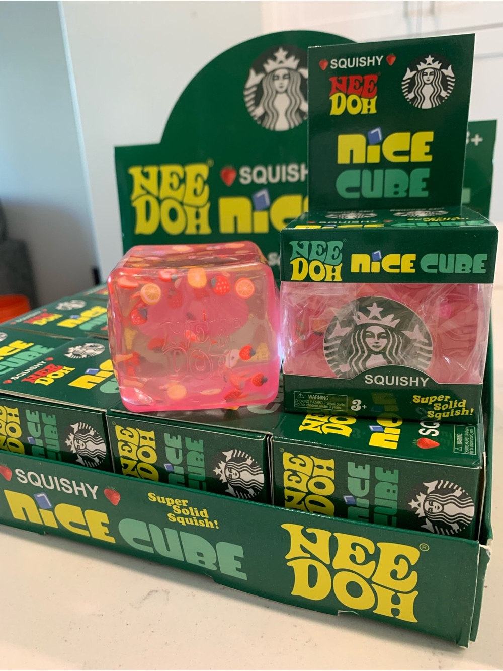 Starbucks Needoh Squishy Stress Relief Toy Strawberry Açai Imonade ice Nice Cube - Picture 4 of 7